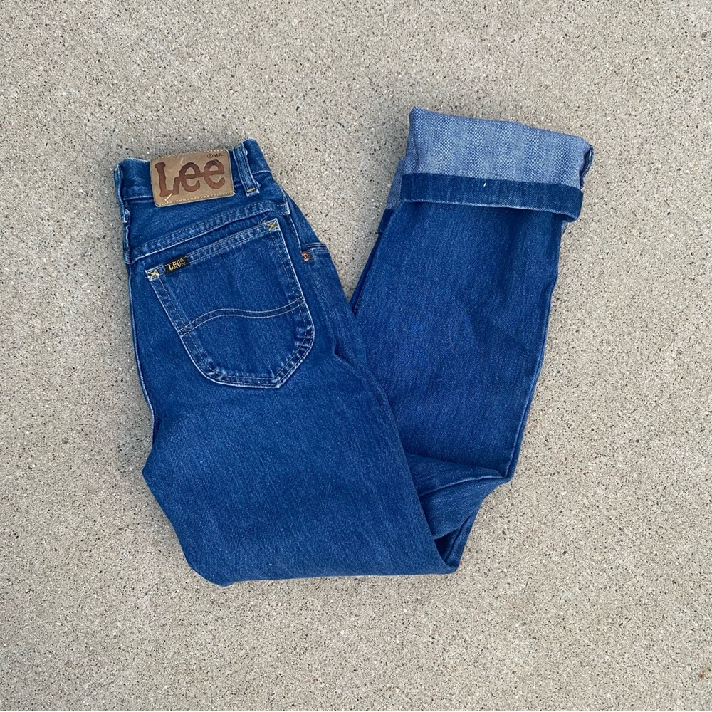 Vintage 90s y2k youth XXS Lee blue jeans denim cuffed